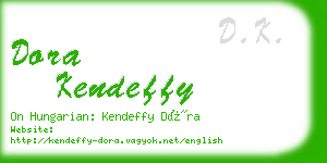 dora kendeffy business card